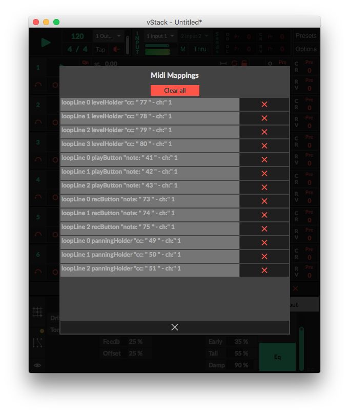 Vstack Midi Mapping